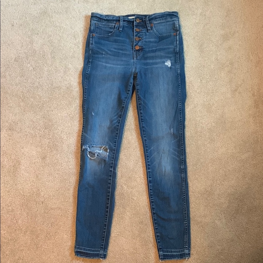 Madewell Button-Fly Blue Skinny Jeans